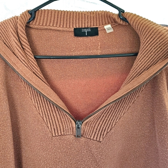 Tahari XL Rust Half-Zip Sweater - Picture 5 of 6